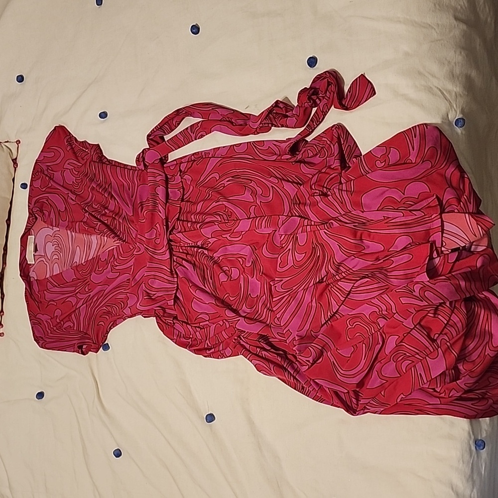 MK hot pink faux wrap dress
